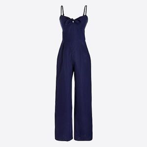J. Crew indigo linen jumpsuit